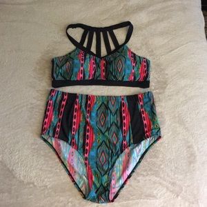 High Waist Caged Back Bikini